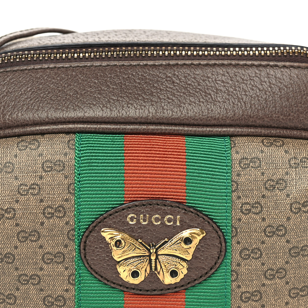 Mini Vintage GG Supreme Monogram Web Butterfly New Candy Crossbody Beige New Acero