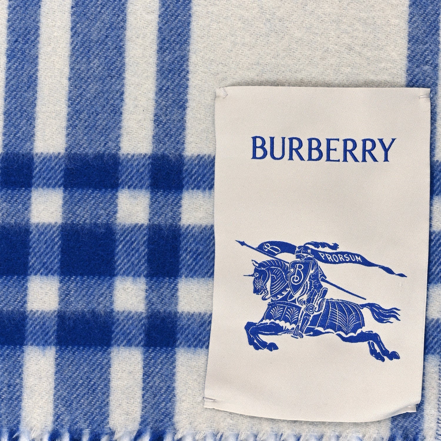 Burberry Cashmere Reversible Giant Check Fringe Scarf Knight 4 of 4