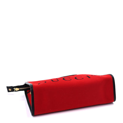 Gucci Felt Calfskin Script Logo Gucci 100 Pouch Bright Hibiscus Black Azure 3 of 8