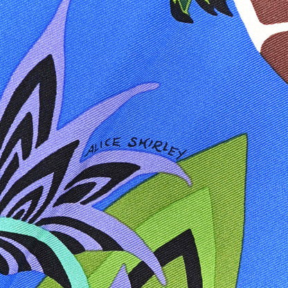 Hermes Silk The Three Graces Scarf 90 Bleu Vif Marron Vert 6 of 6