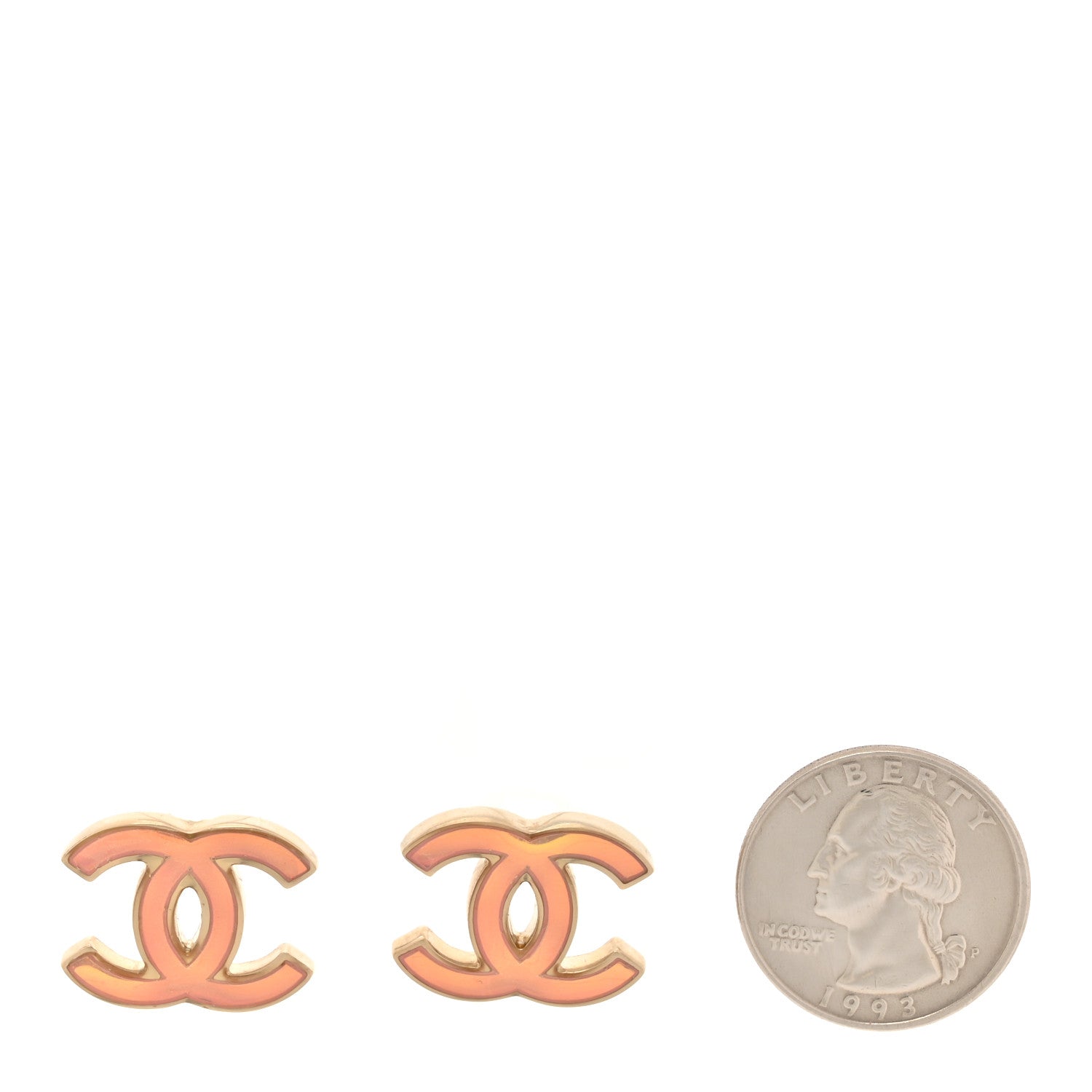 Chanel Iridescent Resin CC Earrings Pink 2 of 6