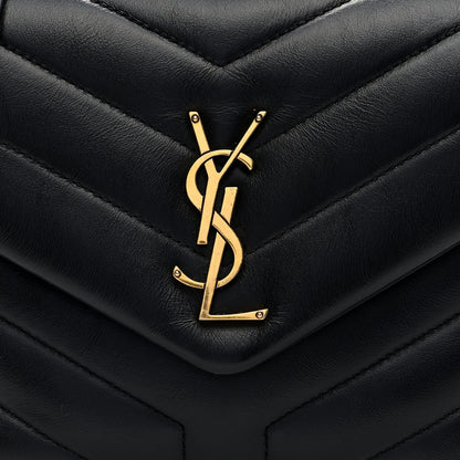 Saint Laurent Calfskin Y Quilted Monogram Small Loulou Chain Satchel Black 7 of 7