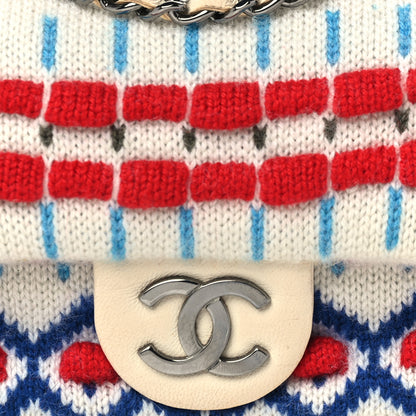 Chanel Cashmere Knit Extra Mini Single Flap White Multicolor 14 of 18