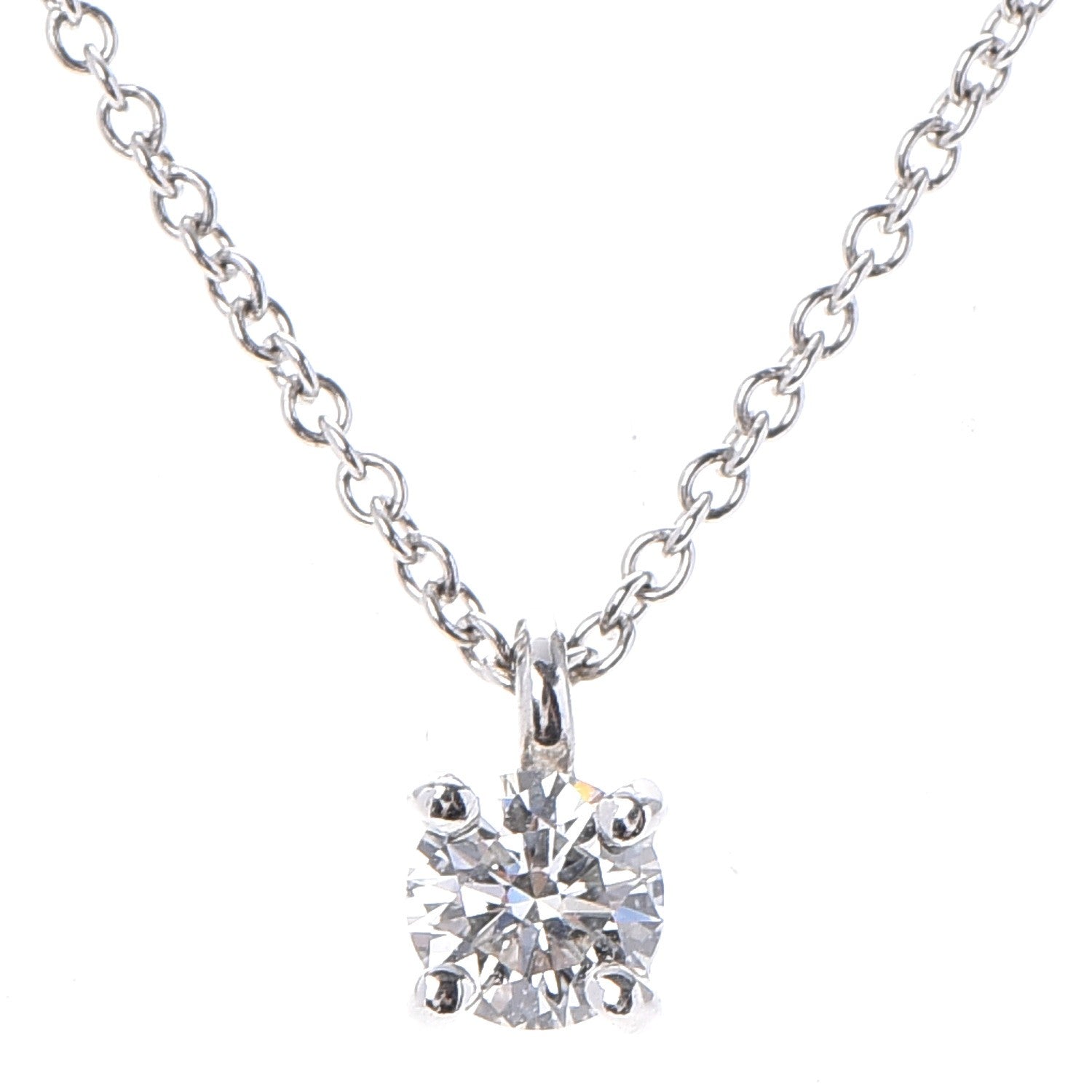 Tiffany Platinum Diamond .25ct Solitaire Pendant Necklace 4 of 6