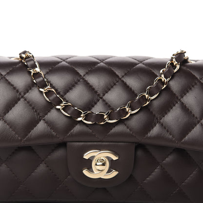 Chanel Lambskin Quilted Mini Rectangular Flap Dark Brown 10 of 10