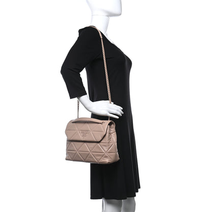 Prada Nappa Triangle Stitched Large Spectrum Bag Cipria 2 of 12