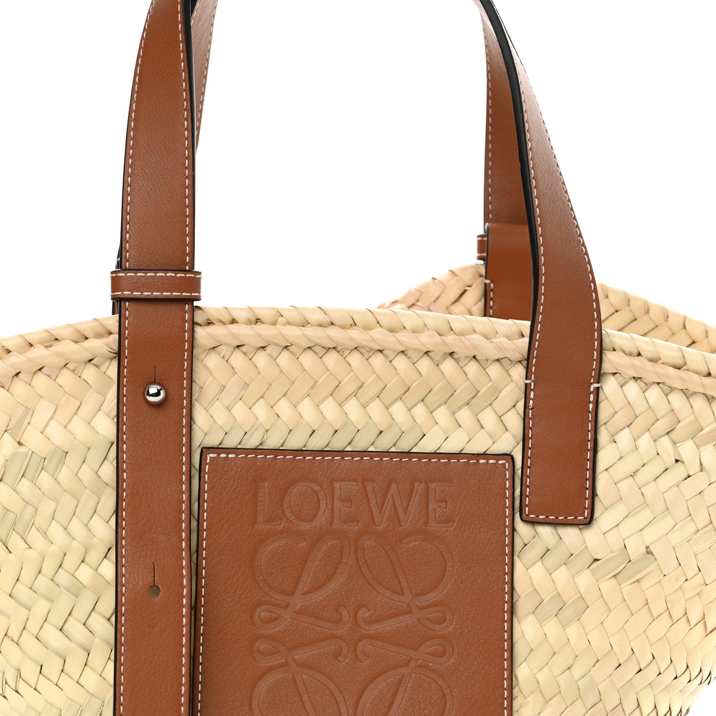 Raffia Small Basket Tote Bag Natural Tan