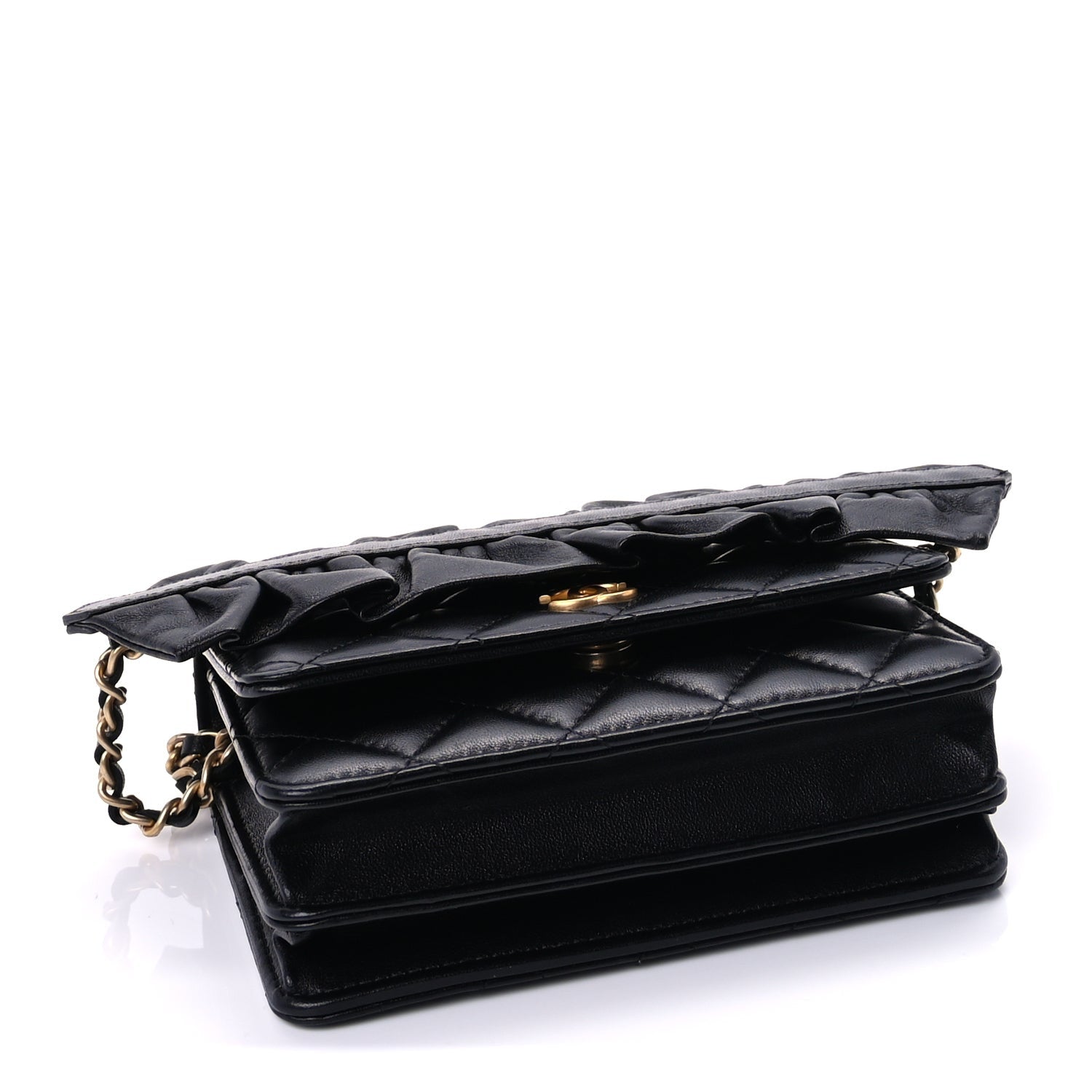 Chanel Lambskin Quilted Mini Romance Wallet On Chain WOC Black 3 of 8