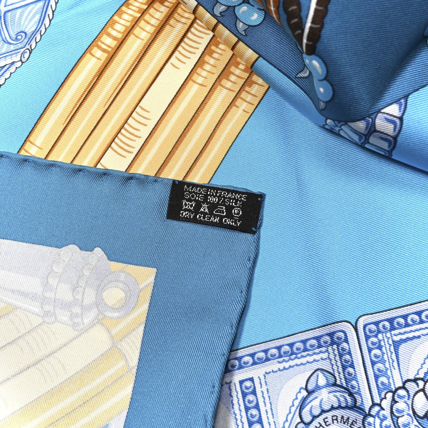 Silk Ceintures et Liens Scarf 90 Blue Orange