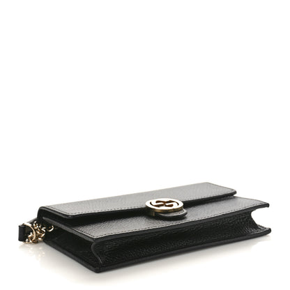 Gucci Dollar Calfskin Interlocking G Chain Wallet Black 4 of 9