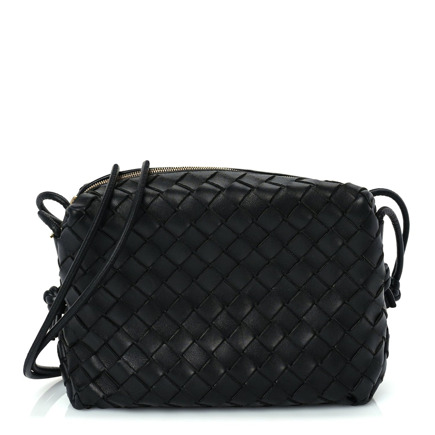 Nappa Intrecciato Medium Loop Camera Bag Black