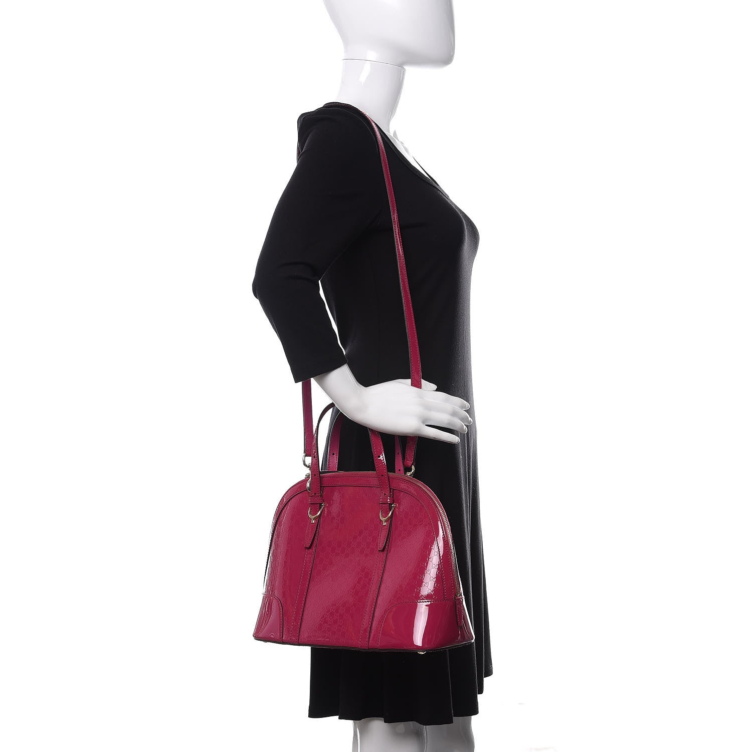 Gucci Patent Microguccissima Small Nice Top Handle Dome Bag Bright Bouganville 2 of 10