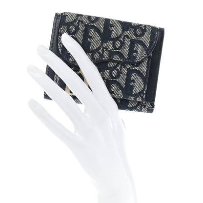 Christian Dior Monogram Compact Saddle Wallet Blue 2 of 10