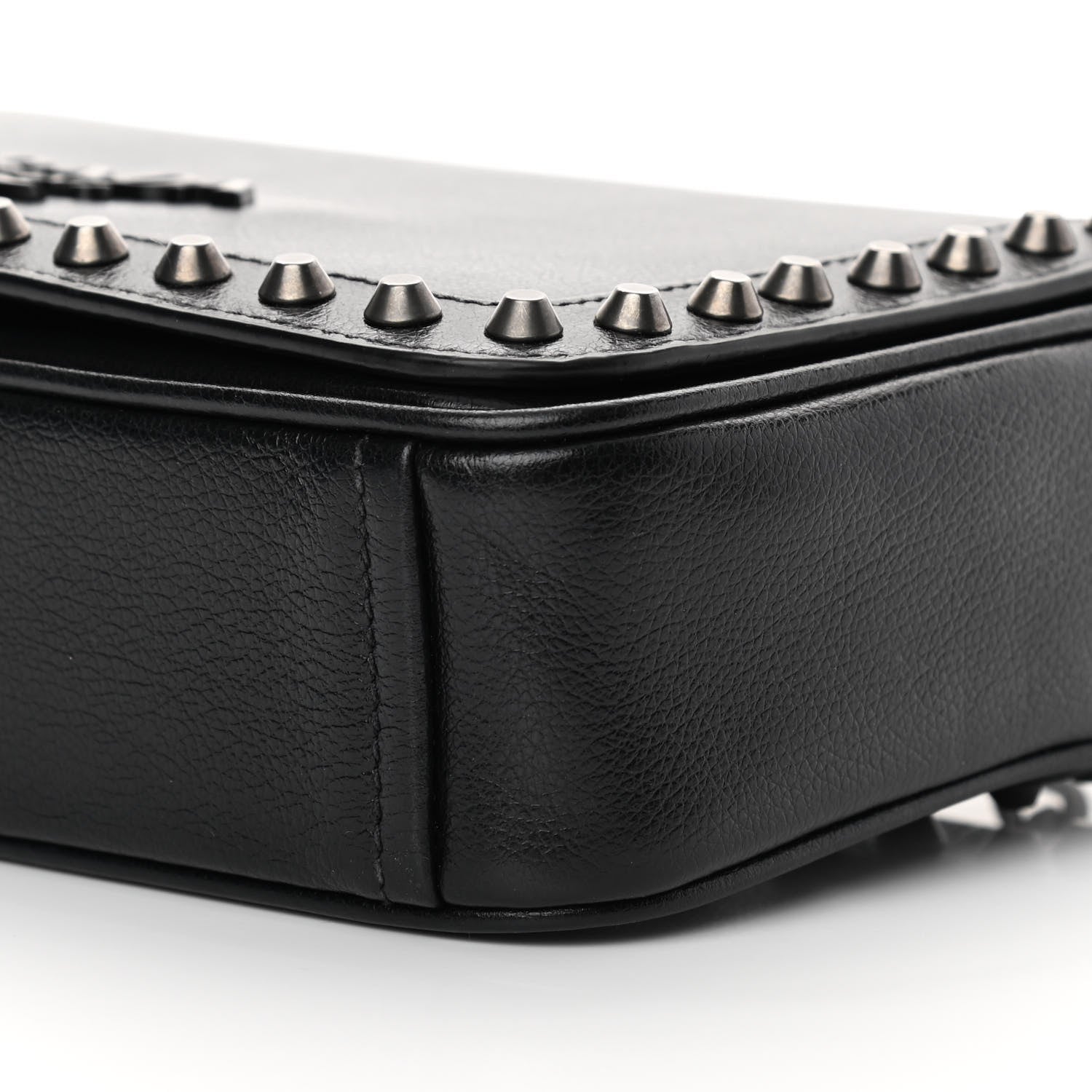 Prada Glace Calfskin Studded Crossbody Black 10 of 12