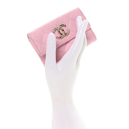 Chanel Caviar Quilted CC Flap Card Holder Pink 2 of 8