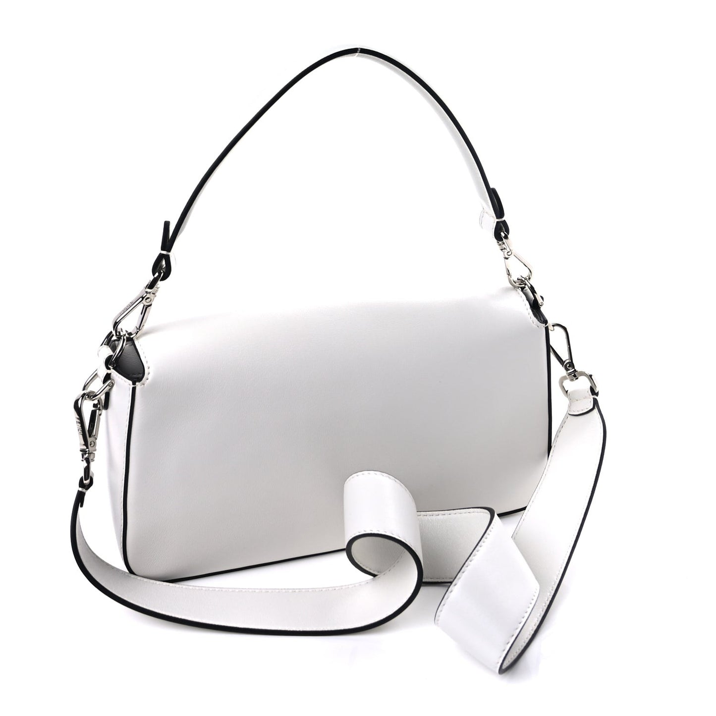 X MARC JACOBS Nappa Logo Medium Baguette White