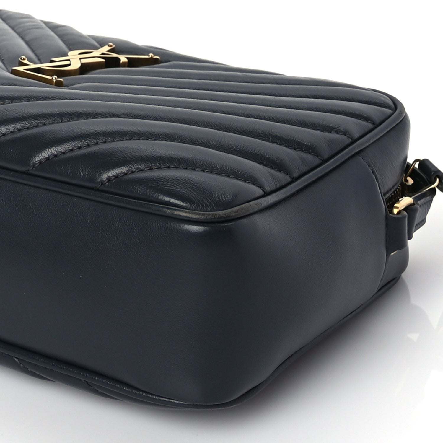 Saint Laurent Calfskin Matelasse Monogram Lou Camera Bag  Navy 8 of 8