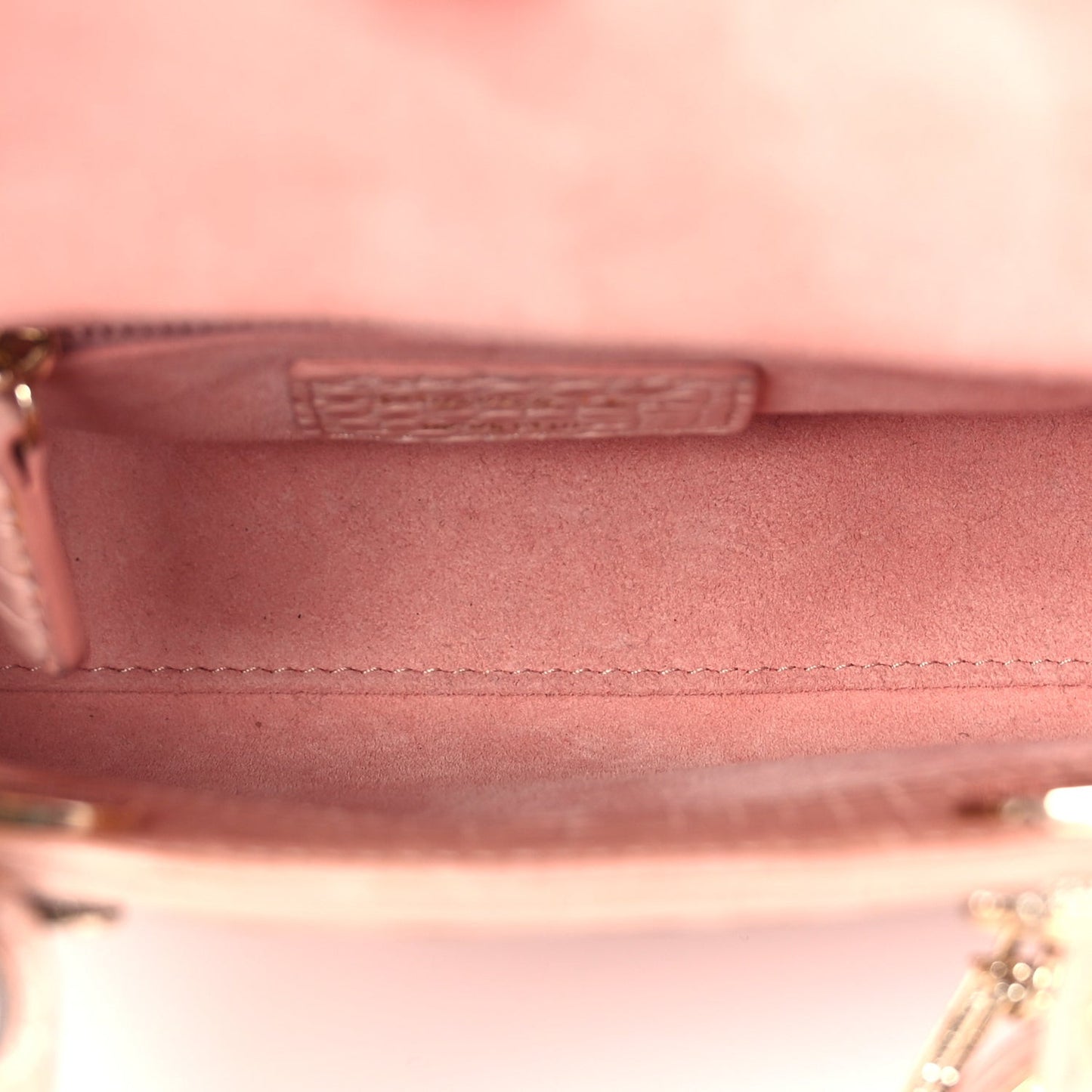 Alligator Crystal Mini Lady Dior Light Pink