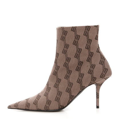 Balenciaga Jacquard BB Monogram Knife 80mm Bootie 37 Dark Mink Grey Dark Brown 1 of 7