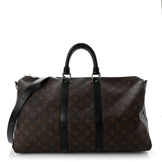Louis Vuitton Monogram Macassar Keepall Bandouliere 45 Black 1 of 9