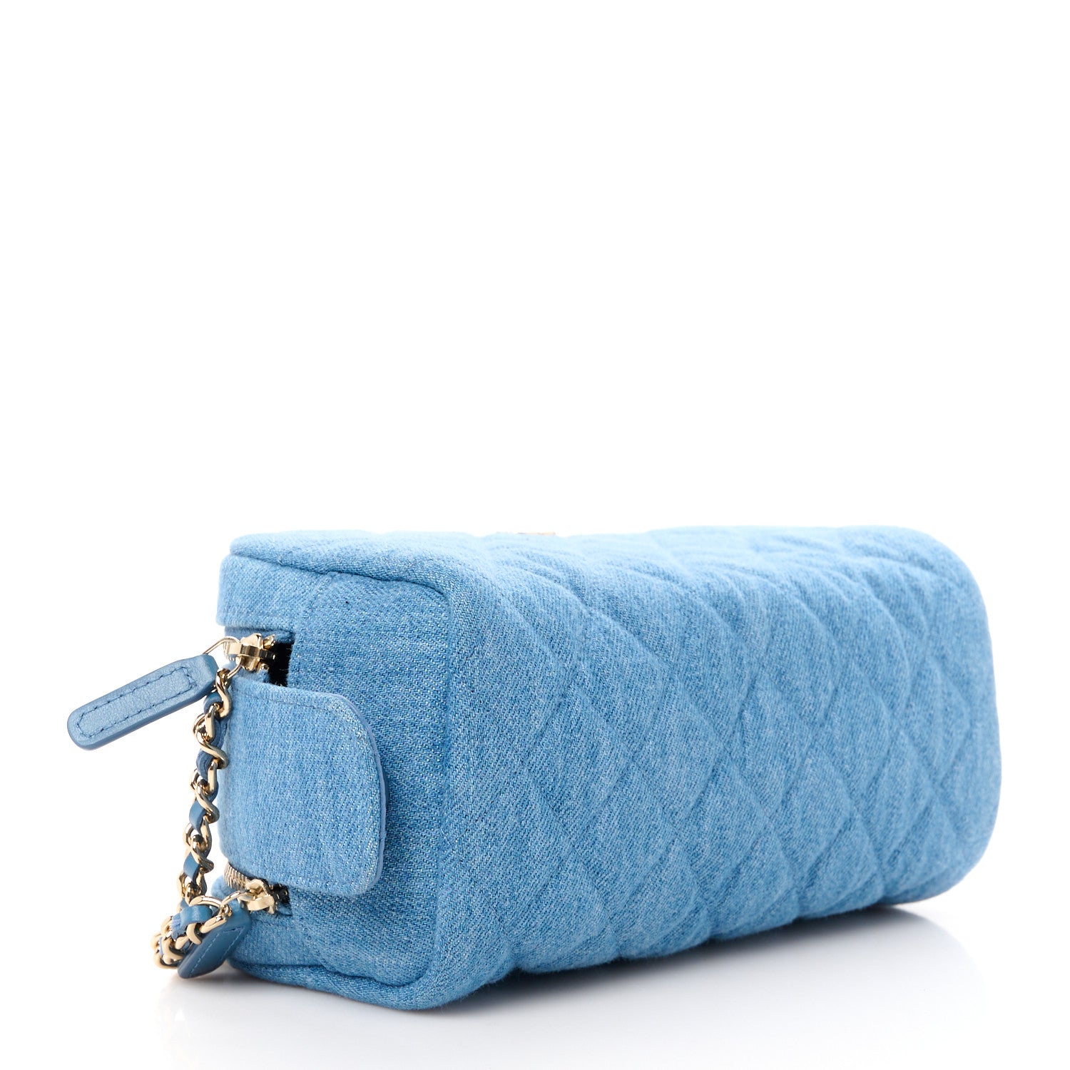 Chanel Denim Quilted Toiletry Case Blue 4 of 11