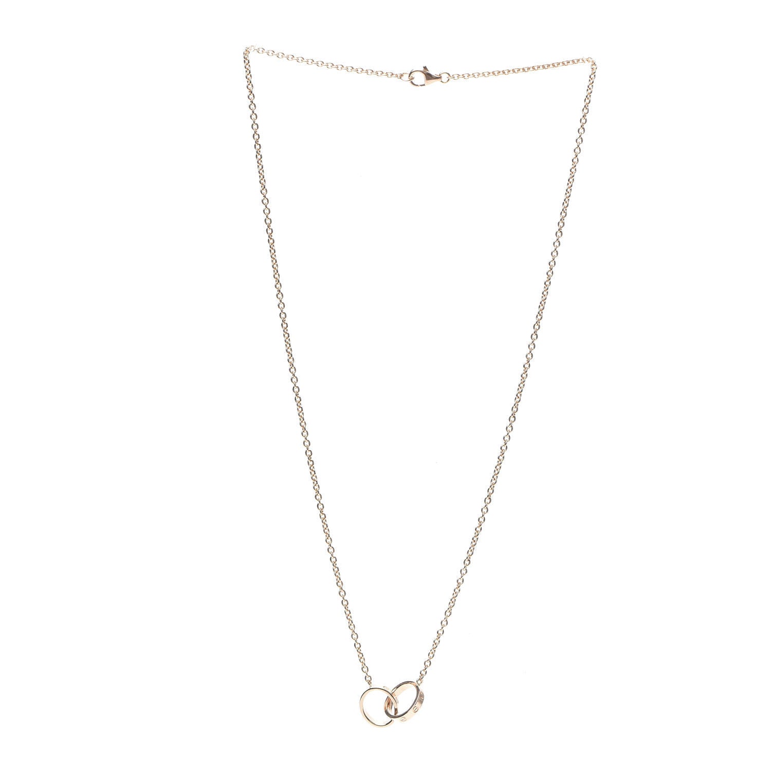 Cartier 18K Pink Gold Interlocking LOVE Necklace 4 of 8