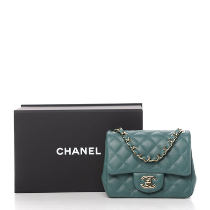 Chanel Lambskin Quilted Mini Square Flap Green 11 of 11