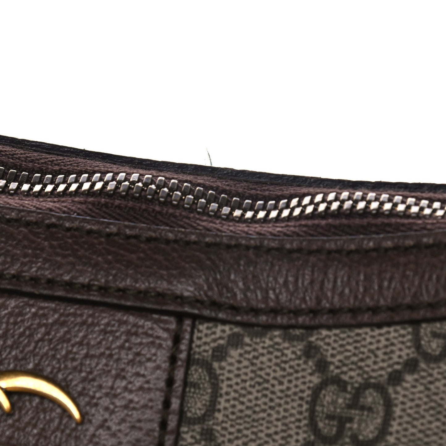 GG Supreme Monogram Web Small Ophidia Half Moon Hobo Brown