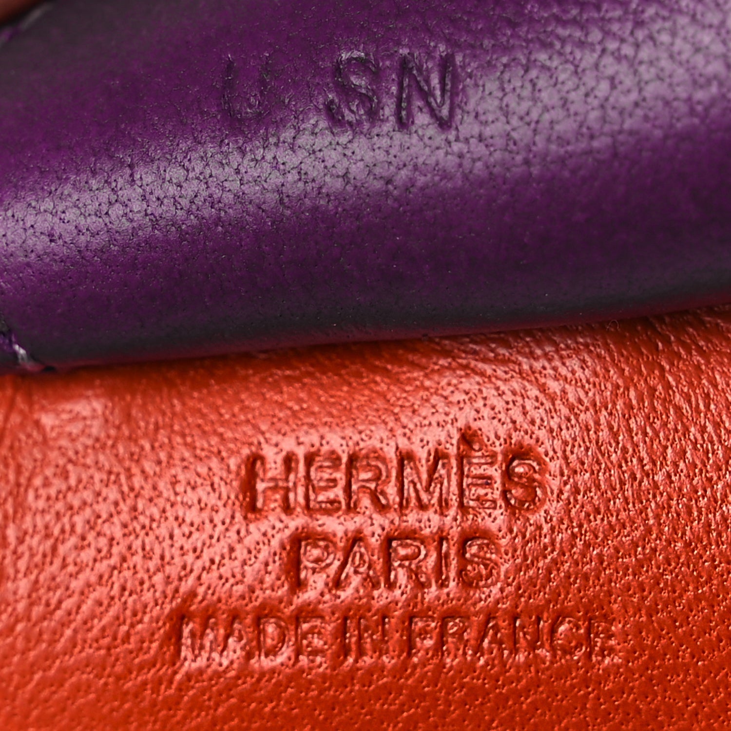 Hermes Milo Lambskin Grigri Rodeo Horse Bag Charm MM  Cornaline Orange Poppy Violet 3 of 4