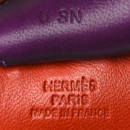 Hermes Milo Lambskin Grigri Rodeo Horse Bag Charm MM  Cornaline Orange Poppy Violet 3 of 4