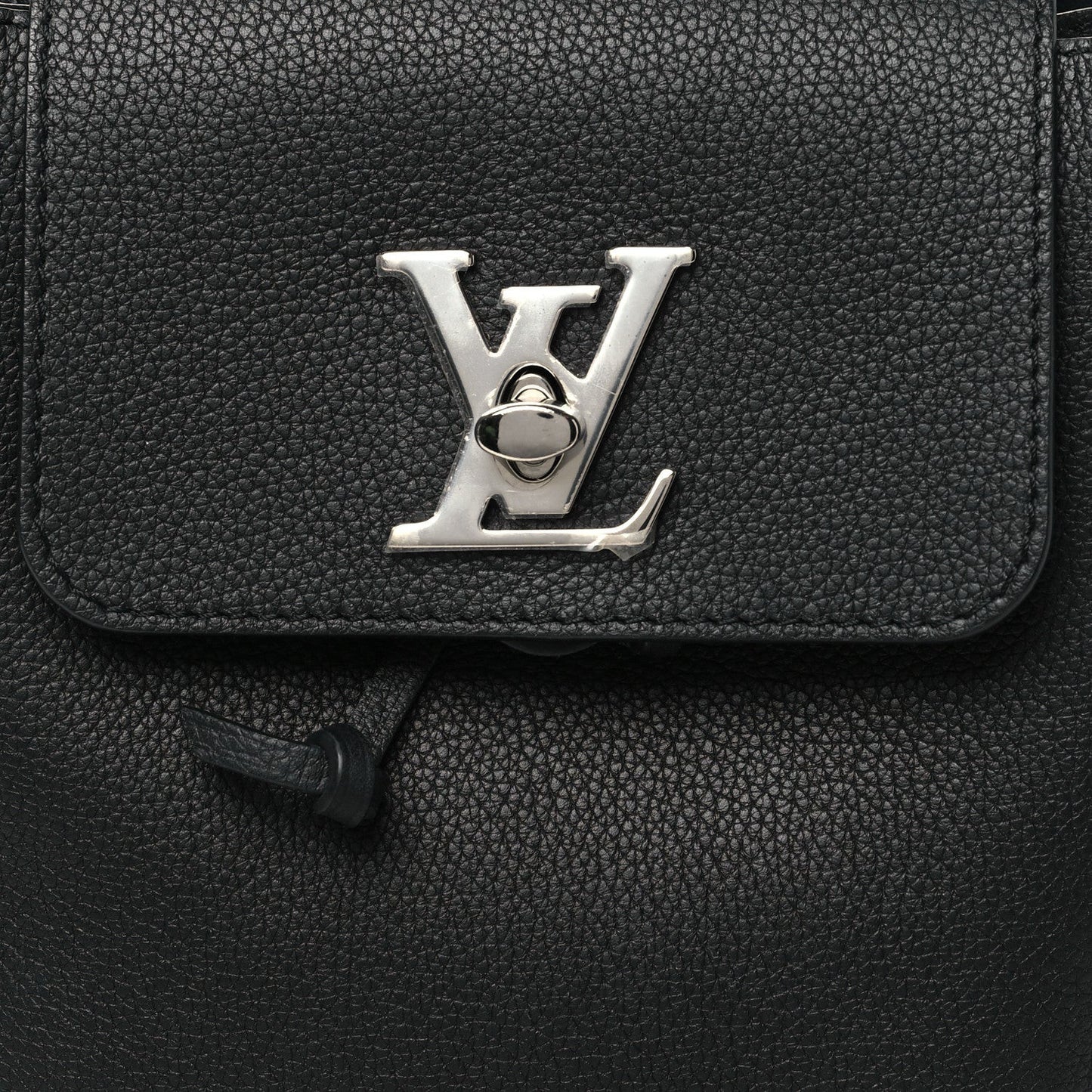 Calfskin Lockme Backpack Black