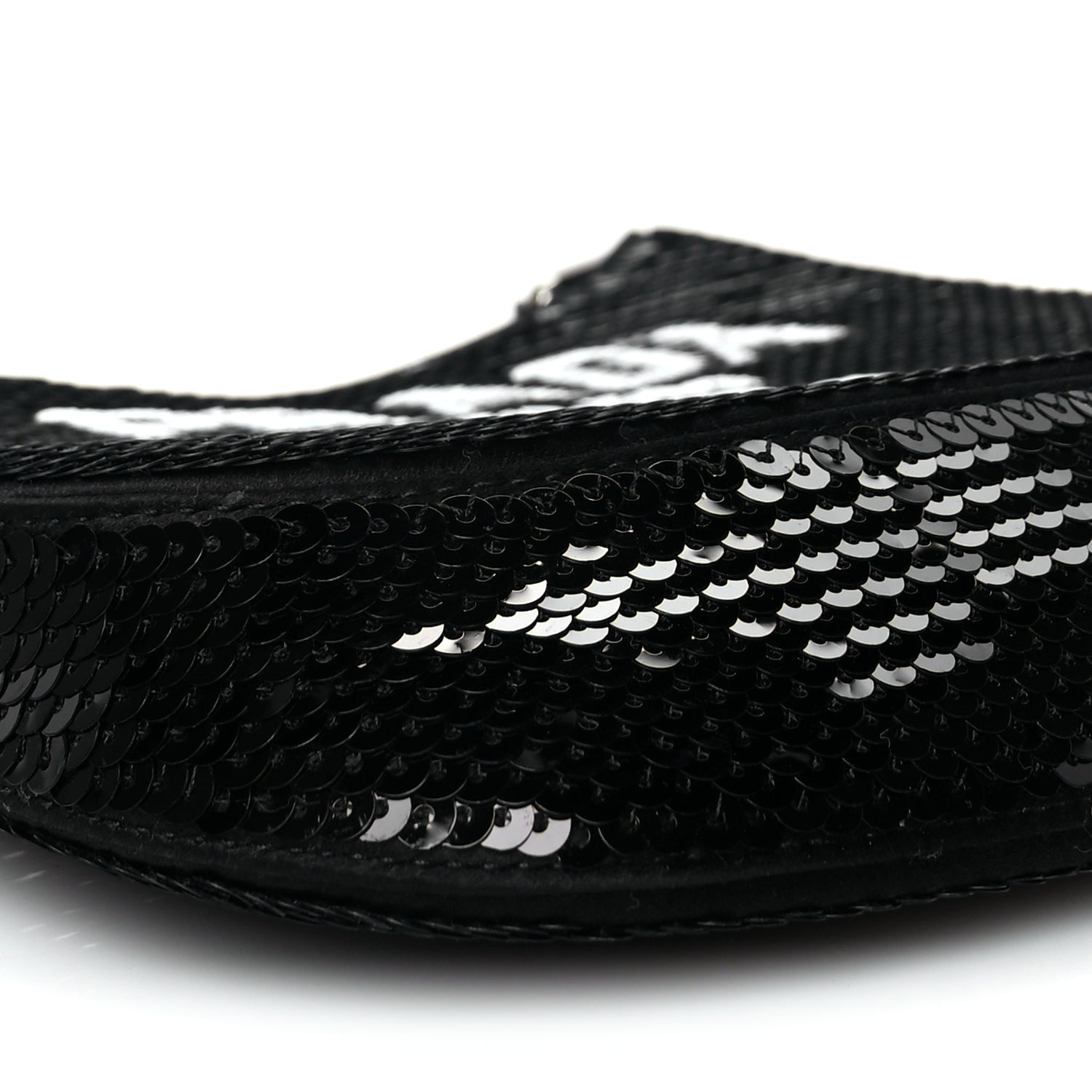 Prada Paillettes Sequin Logo Cleo Adjustable Strap Shoulder Bag Black White 7 of 8