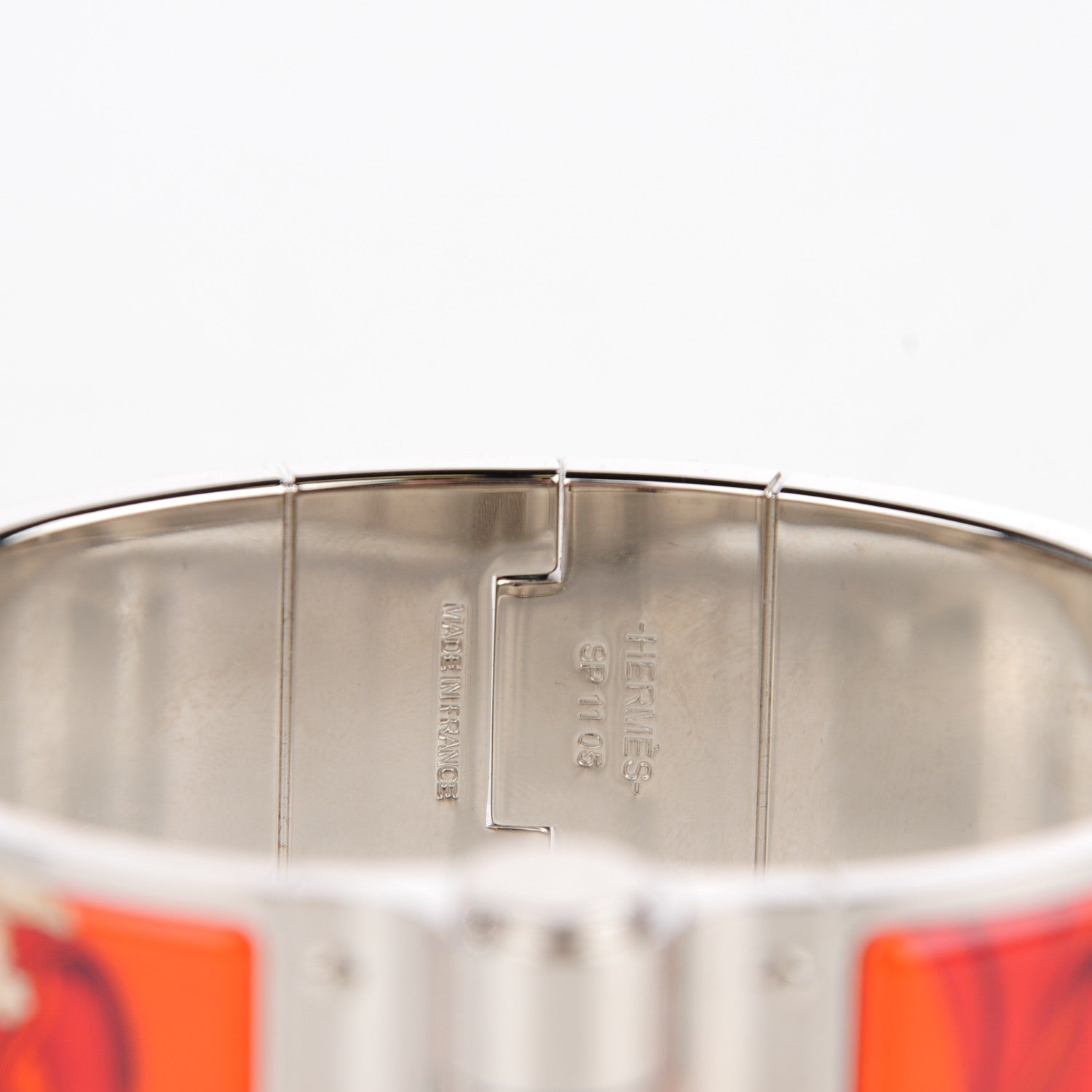 Hermes Enamel Printed Wide Brides De Gala Hinged Bracelet S 4 of 6