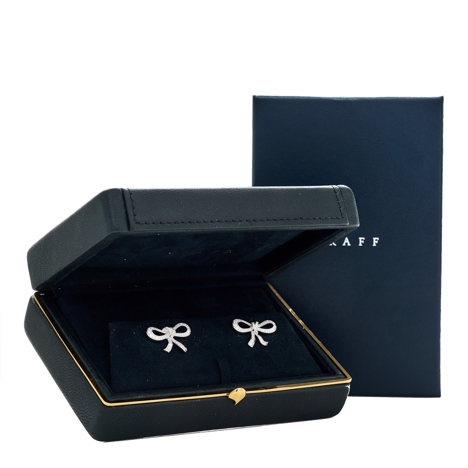 Graff 18K White Gold Diamond Tilda's Bow Mini Stud Earrings 5 of 5