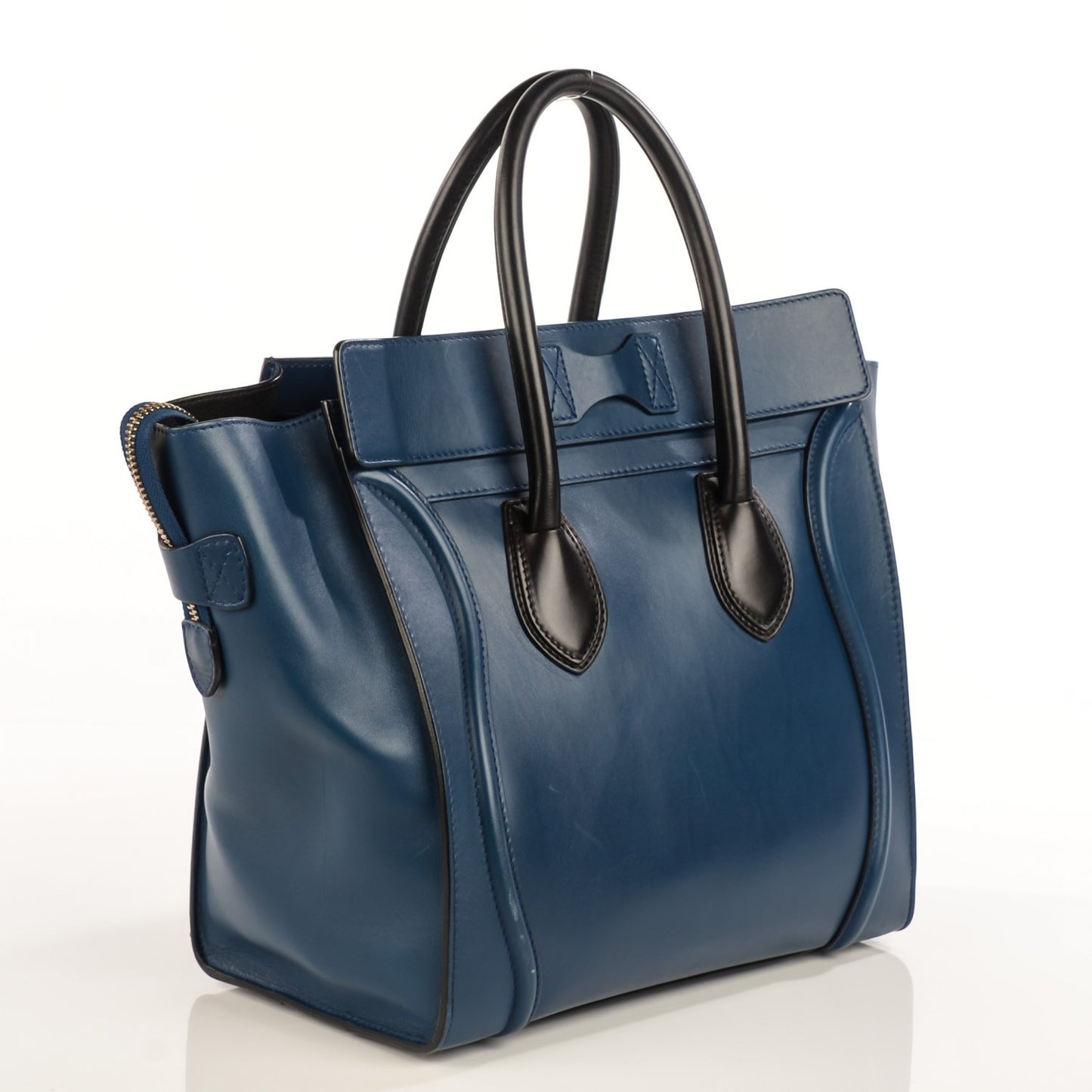Smooth Calfskin Mini Luggage Ocean Blue