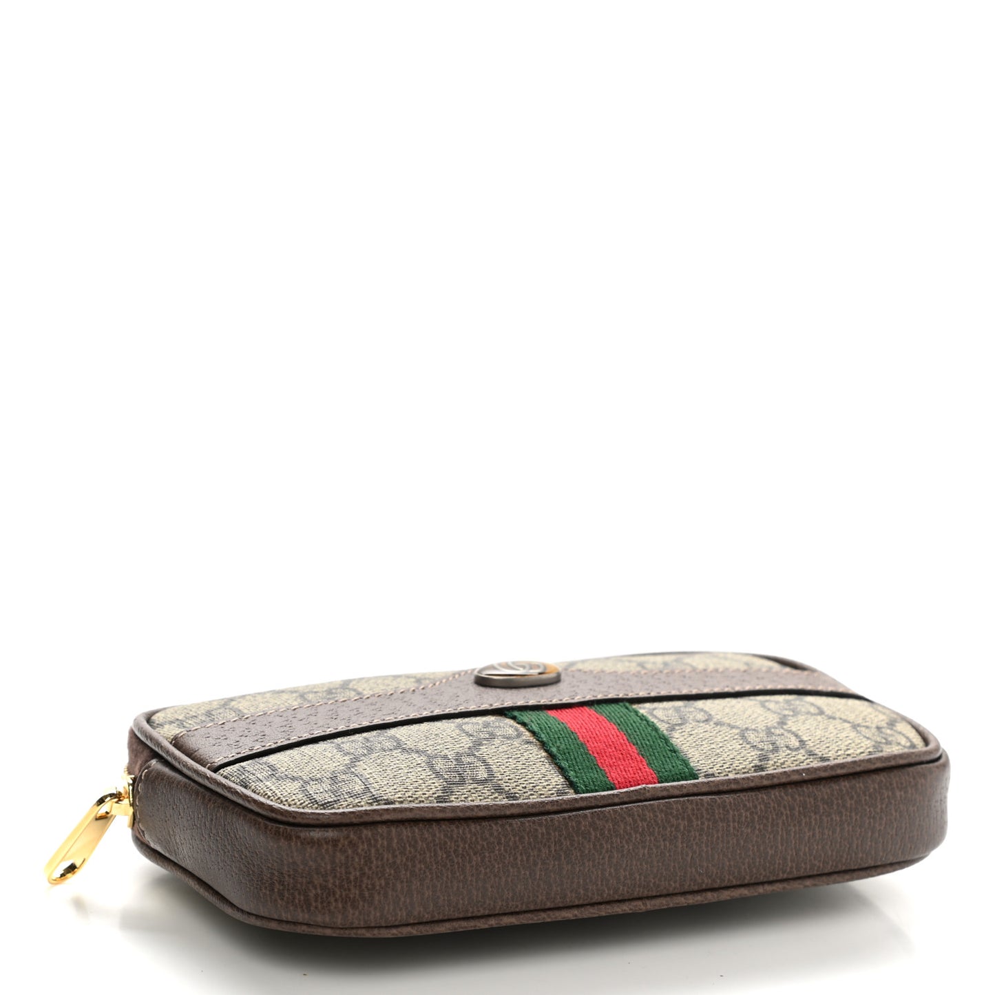 GG Supreme Monogram Ophidia Belted iPhone Case 95 38 Dark Brown