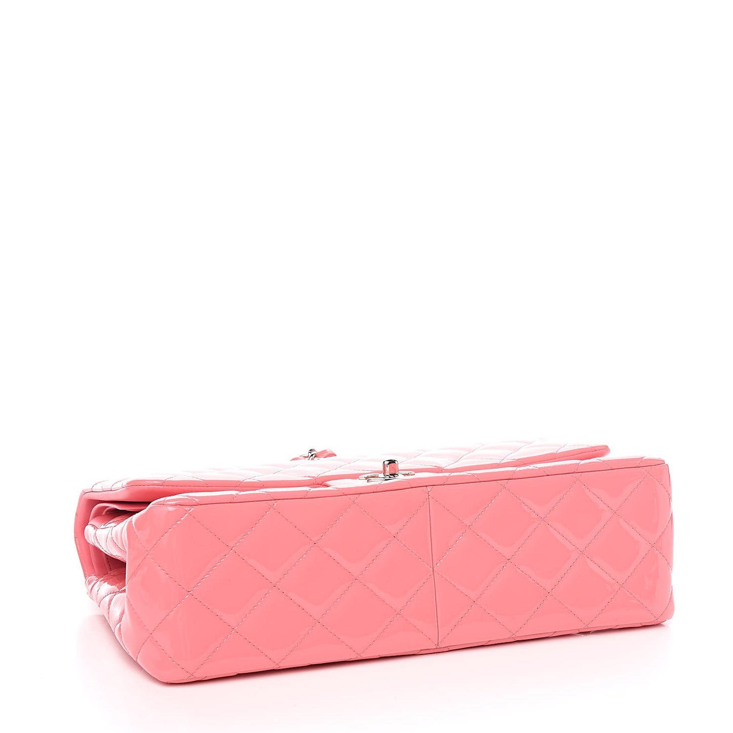Patent Quilted Jumbo Double Flap Pink