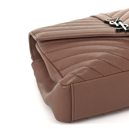 Saint Laurent Sheepskin Matelasse Chevron Monogram Medium College Bag  Fard 8 of 9