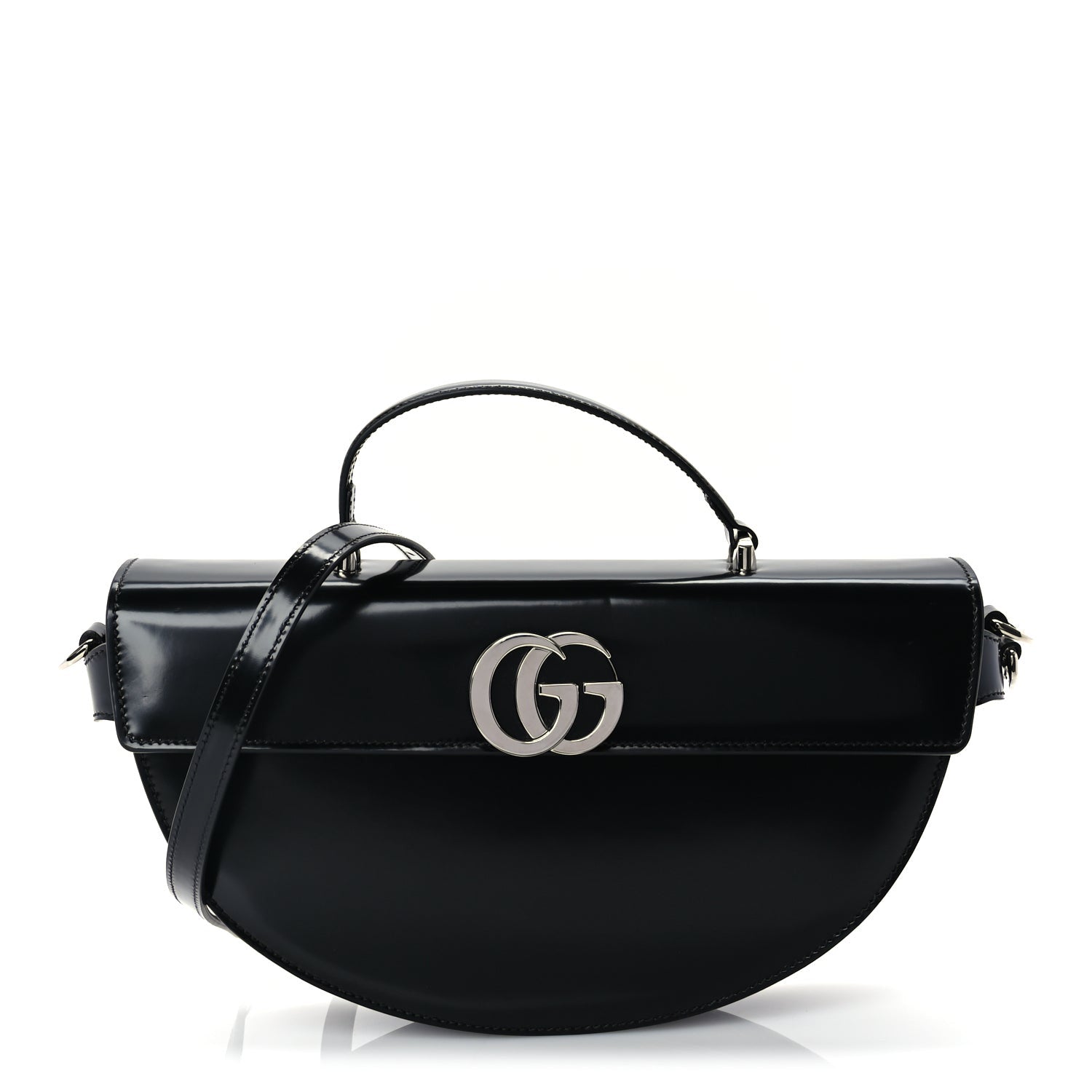 Gucci Matelasse GG Marmont Half Moon Top Handle Bag Black 1 of 10