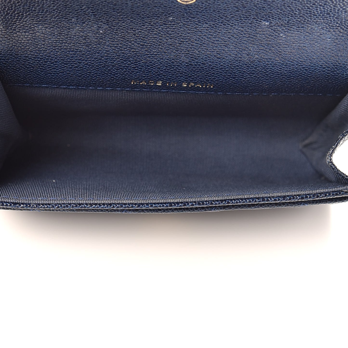 Caviar Quilted Boy Flap Card Holder Blue