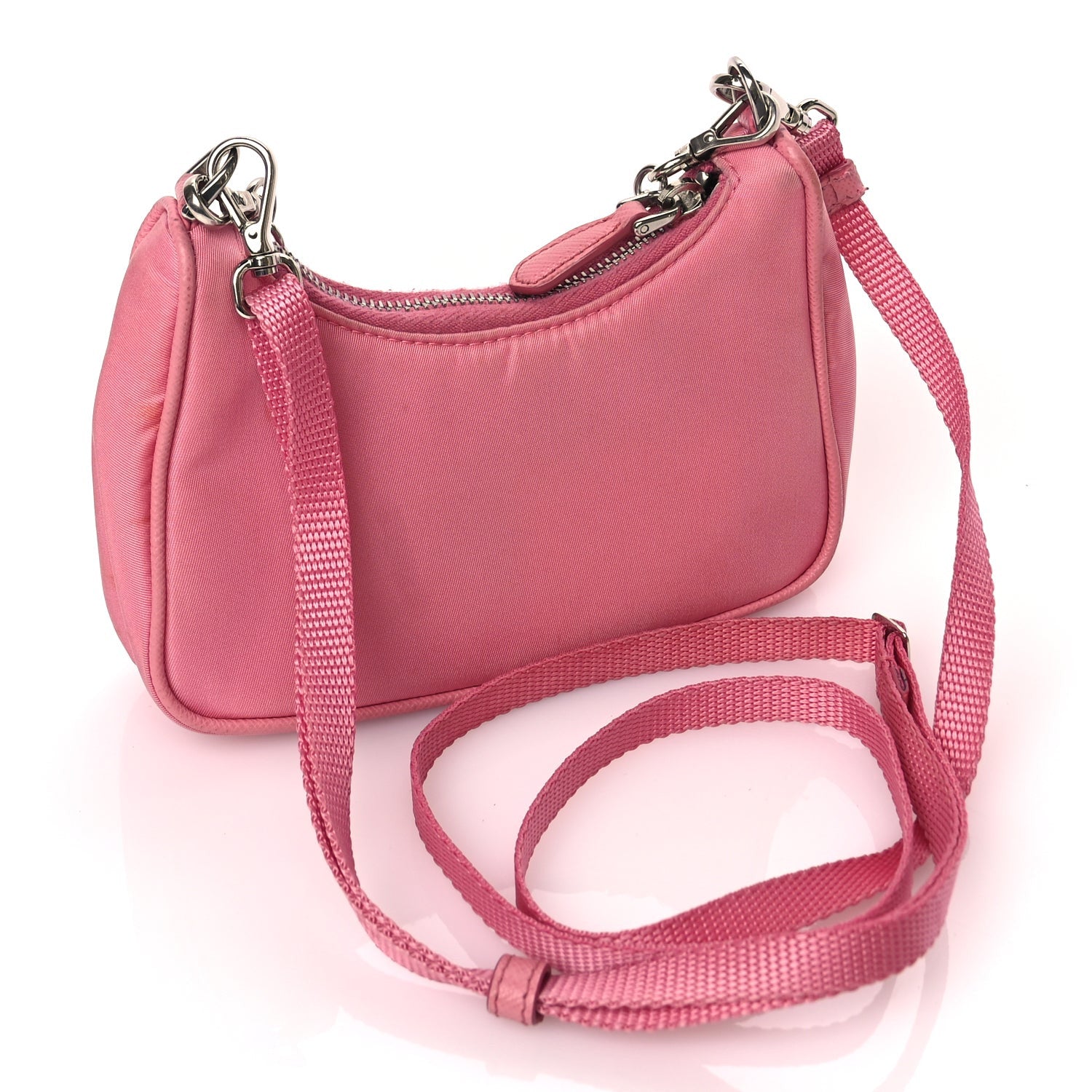 Prada Tessuto Nylon Saffiano Mini Re-Edition 2000 Shoulder Bag Begonia 2 of 8