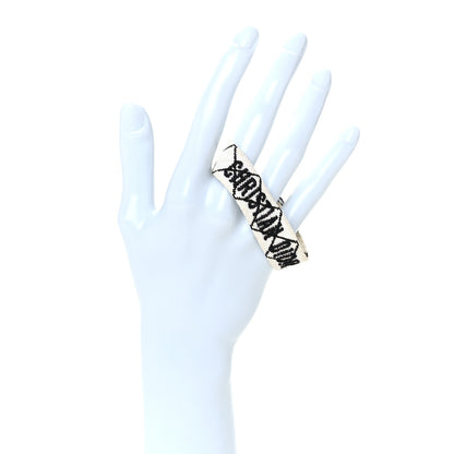 Christian Dior Woven Cotton J'Adior Friendship Bracelet White Black 2 of 3