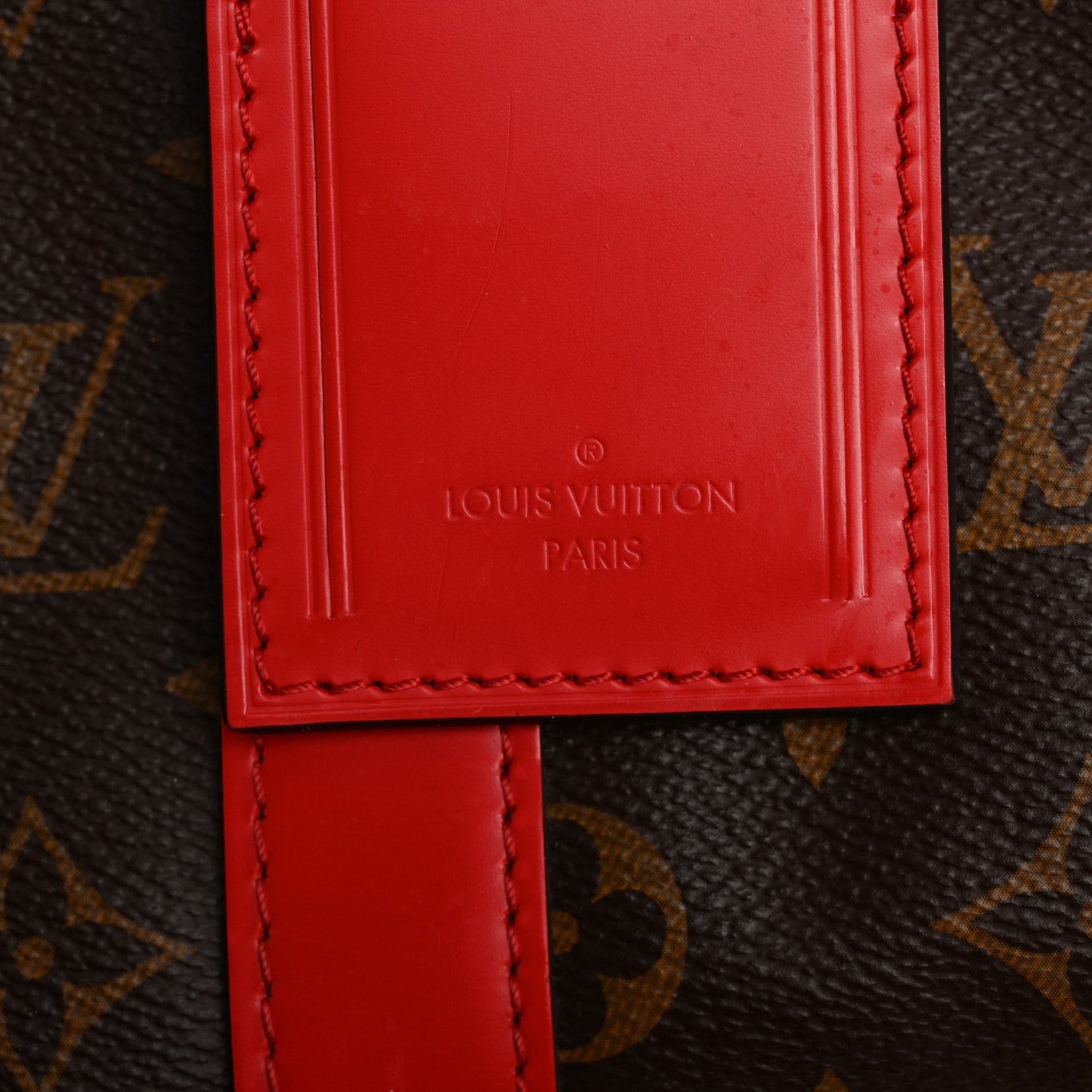 Calfskin Monogram Keepall Bandouliere 50 Coquelicot