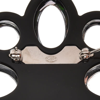 Chanel Resin Crystal CC Logo Brooch Black 4 of 5