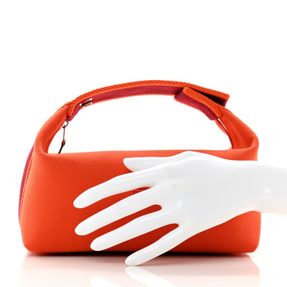Hermes Canvas Small Bride-A-Brac Pouch Orange Burgundy 2 of 7