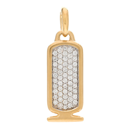 David Yurman 18K Yellow Gold Diamond Cairo Cartouche Amulet Pendant 1 of 3