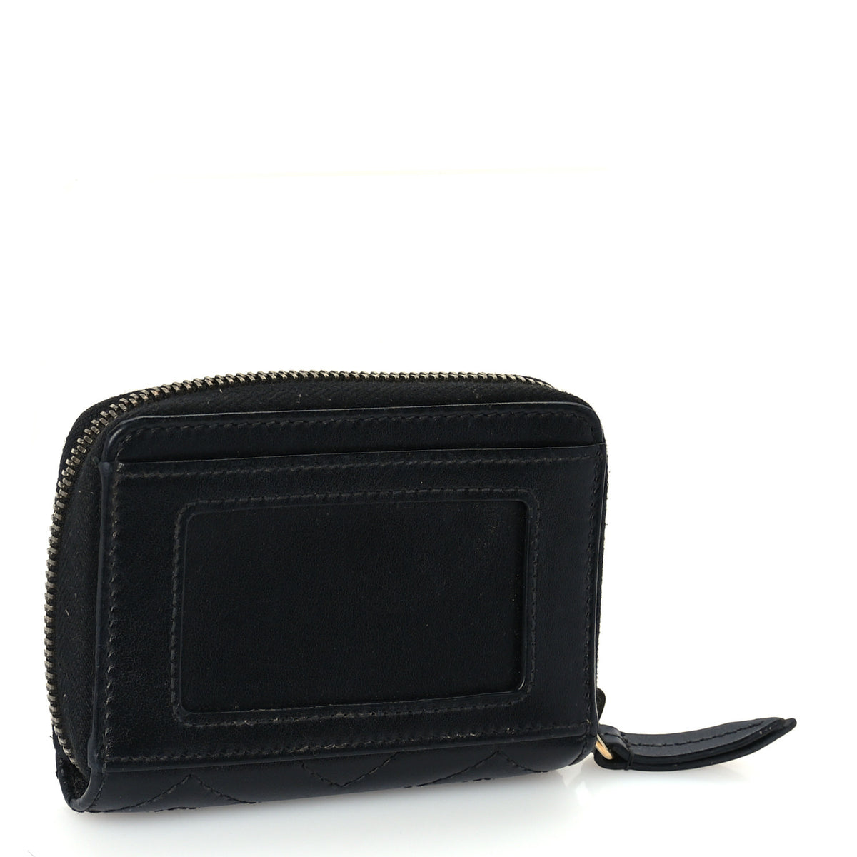 Gucci Calfskin Matelasse GG Marmont Zip Around Card Case Black 3 of 7