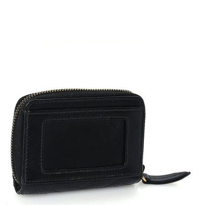 Gucci Calfskin Matelasse GG Marmont Zip Around Card Case Black 3 of 7