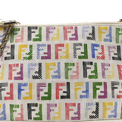 Fendi Zucchino Spalmati FF Multicolor Pochette White Multicolor 8 of 10