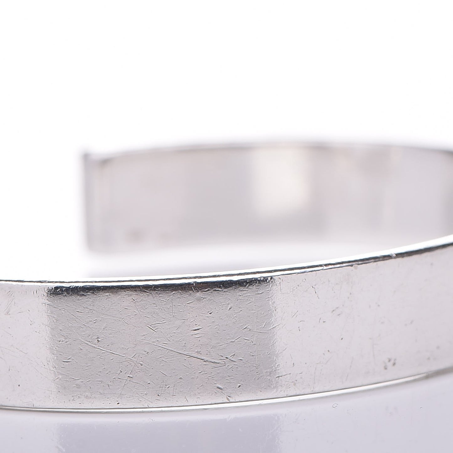 Sterling Silver Cutout Logo Cuff Bracelet